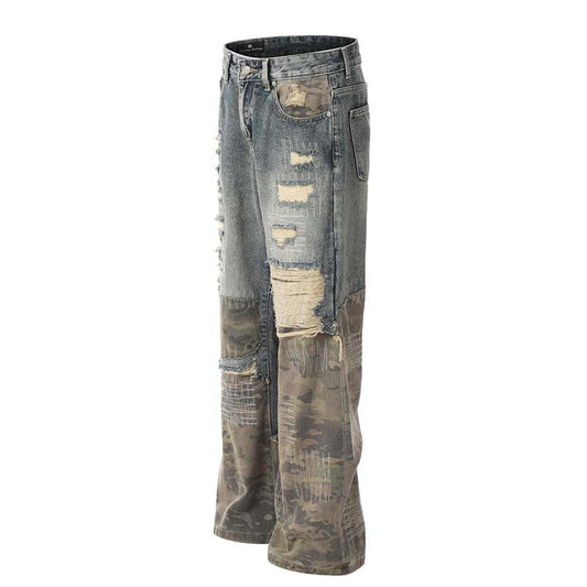 RIPPED CAMO UNISEX JEAN PANTS