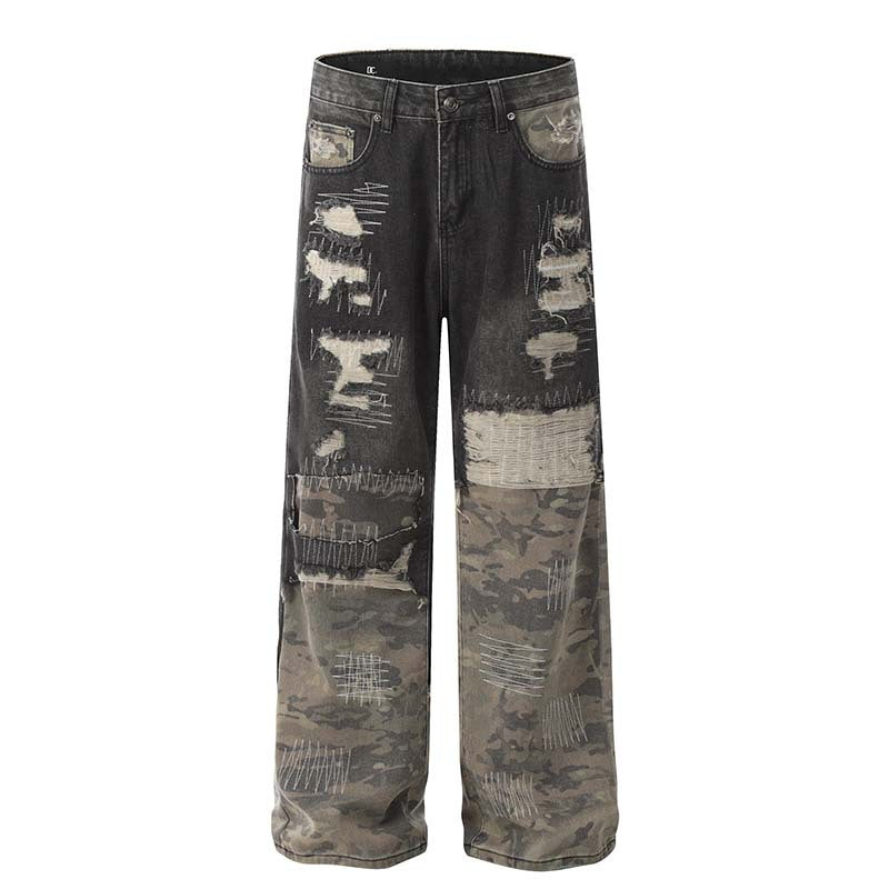 RIPPED CAMO UNISEX JEAN PANTS