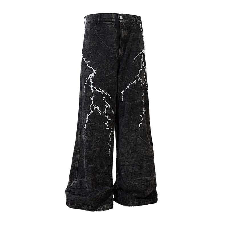 A LITTLE WIDE TROUSER THUNDER EMBROIDERED STREETWEAR