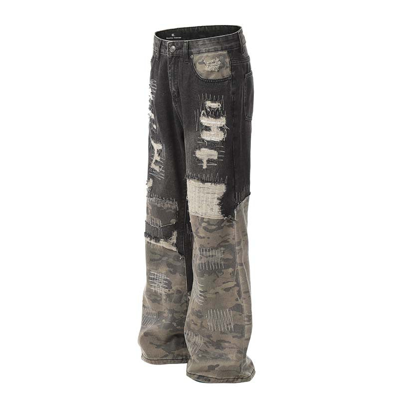 RIPPED CAMO UNISEX JEAN PANTS