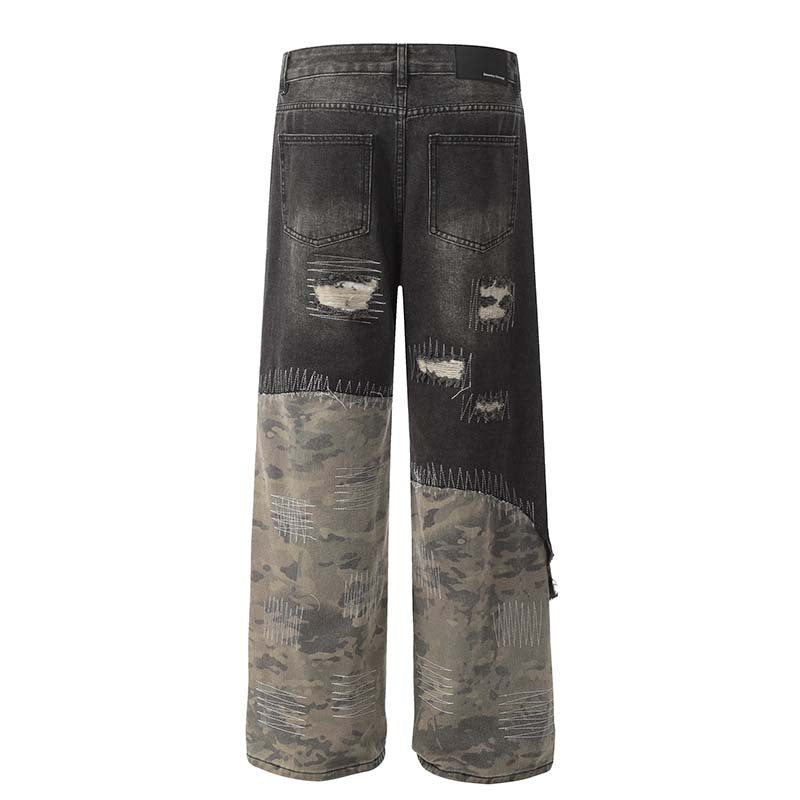 RIPPED CAMO UNISEX JEAN PANTS